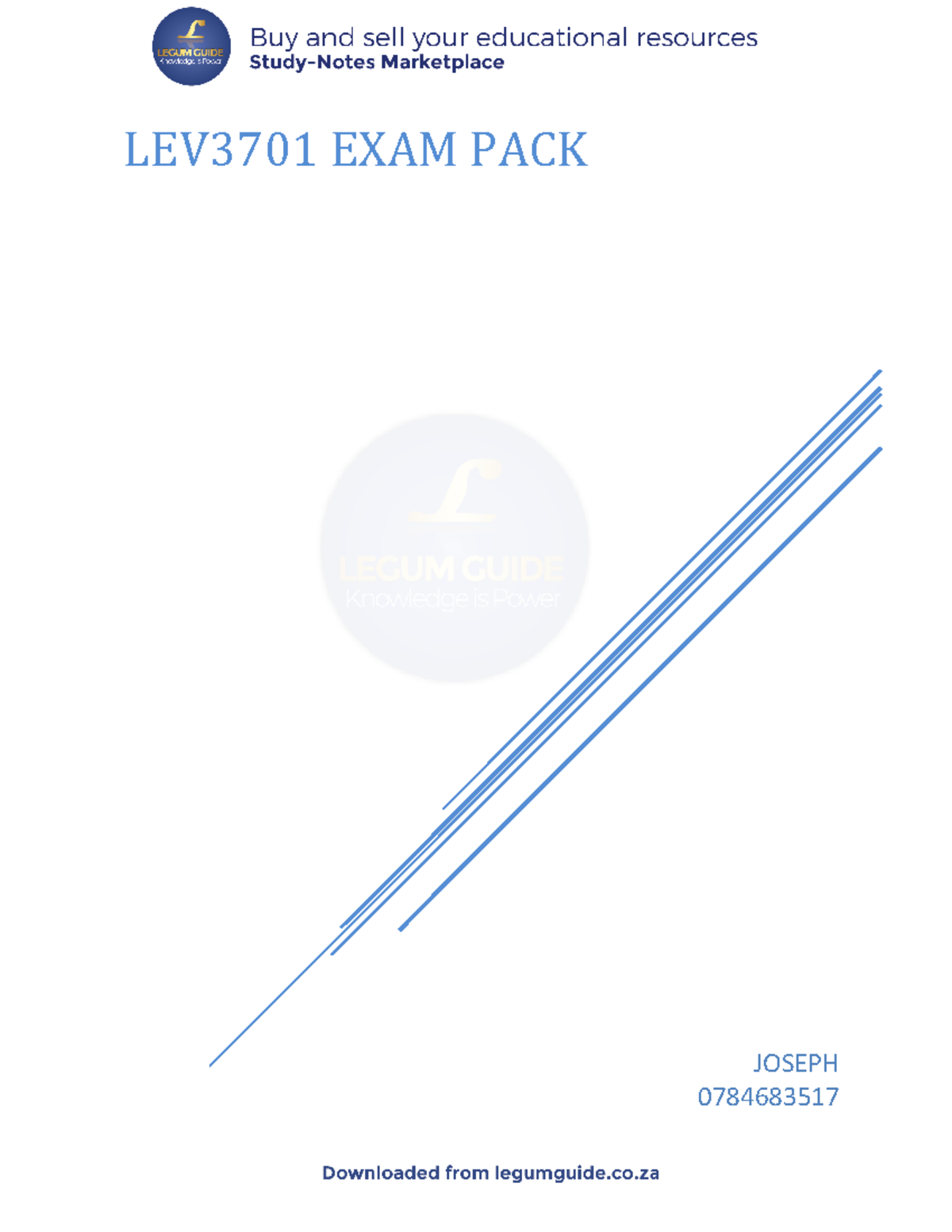 LEV3701 FINAL EXAM PACK 2020 - Summary of Key Legal Concepts - Studocu
