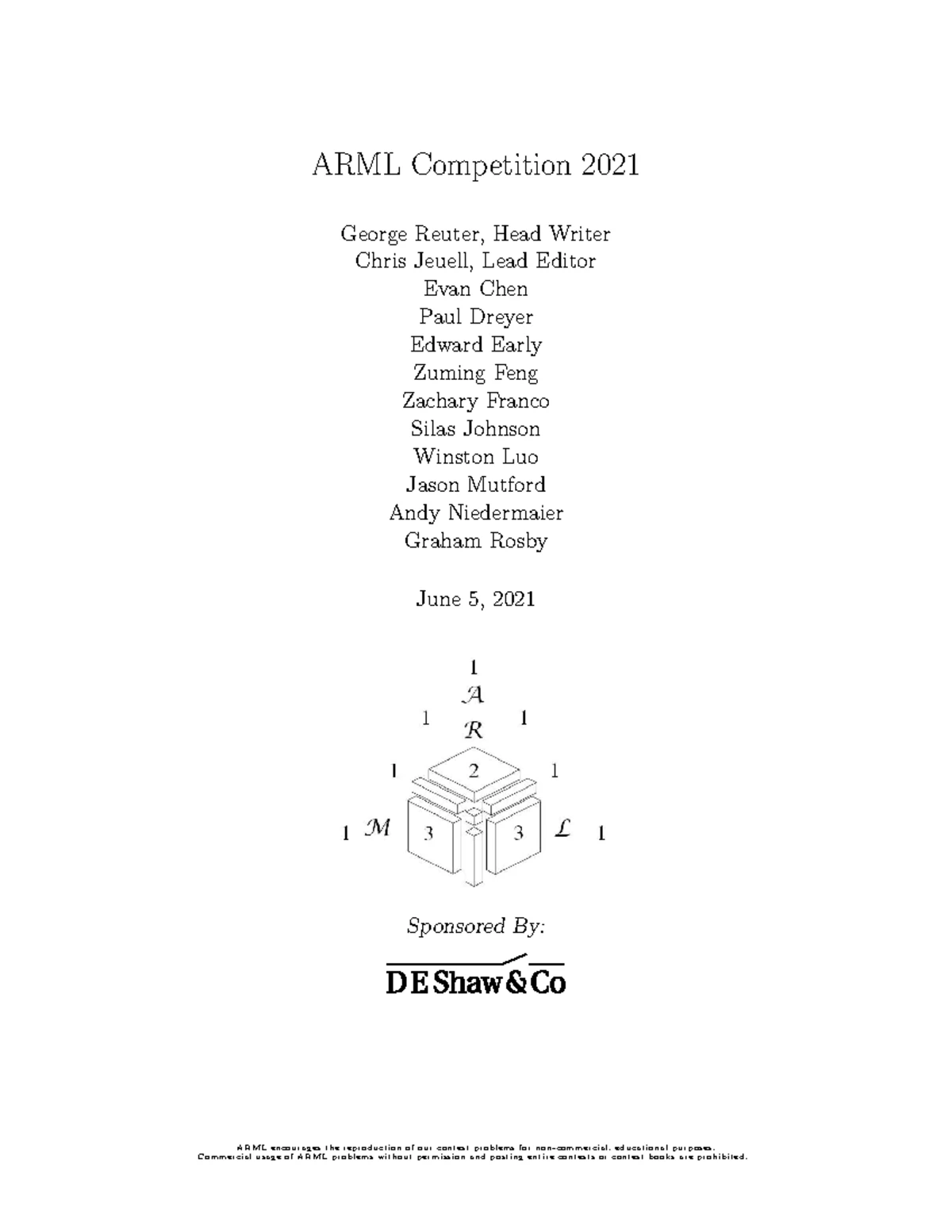 ARML 2023 Competition Problems and Solutions - Studocu