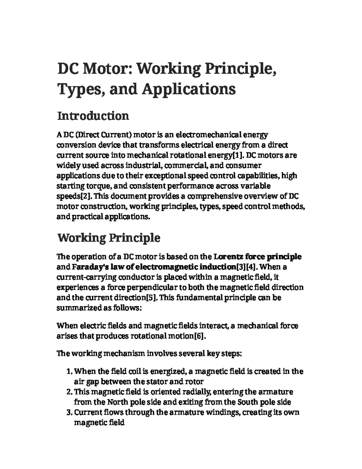 DC Motor: Working Principles, Types & Applications Guide - Studocu