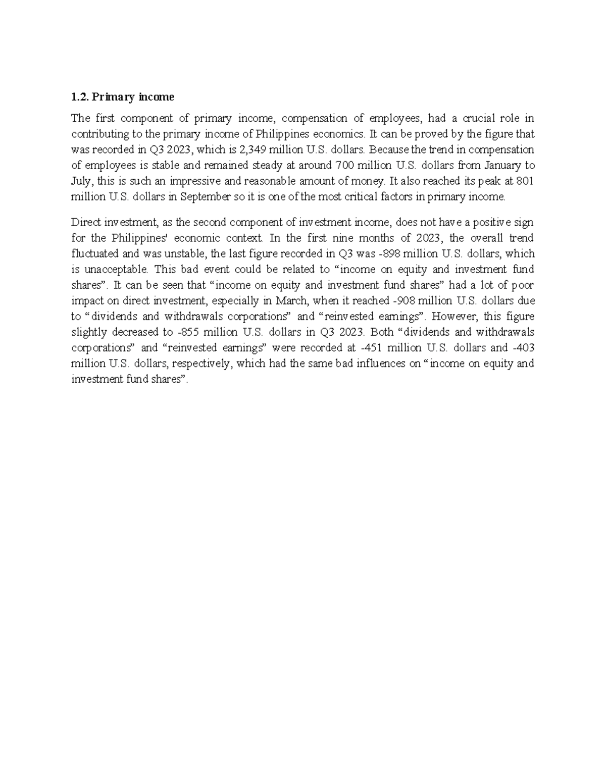 primary income ph - Primary income The first component of primary ...