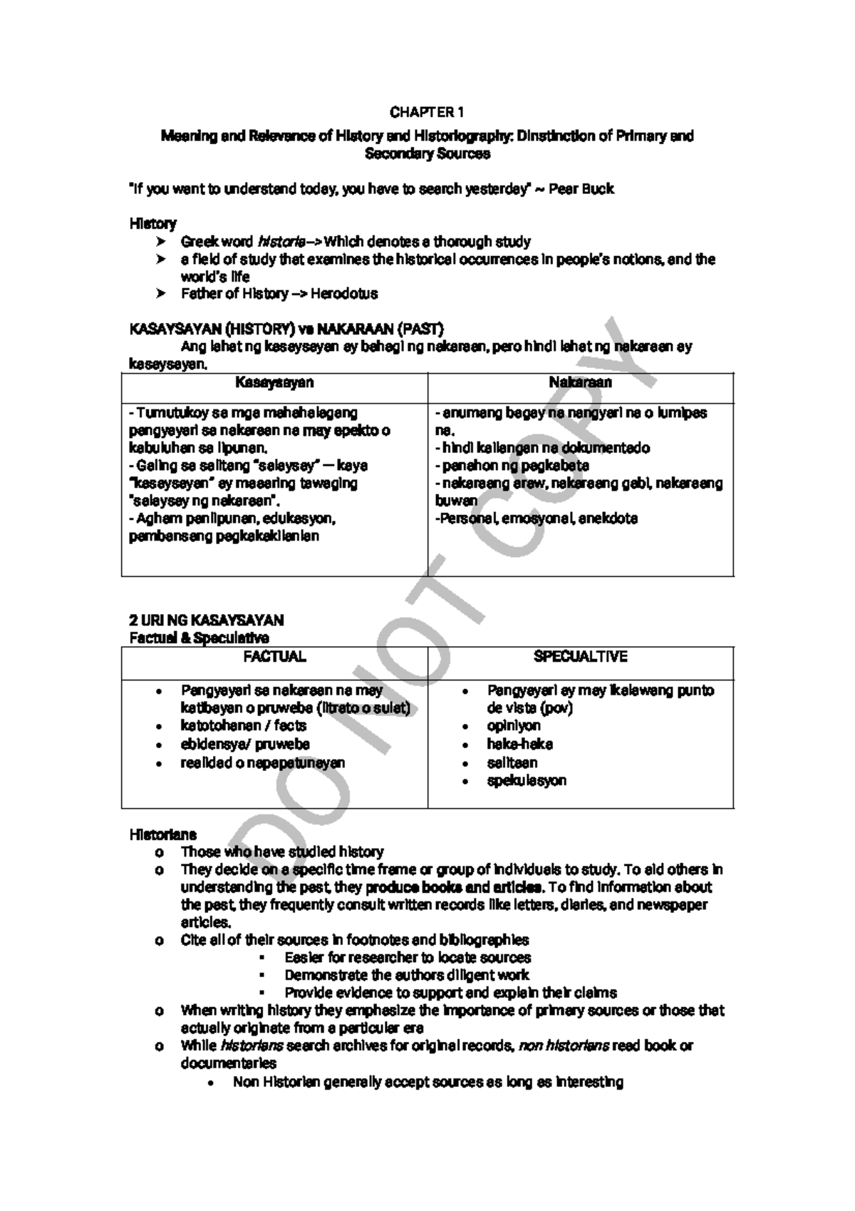 CHAPTER 1: Understanding History and Historiography - Sources and ...
