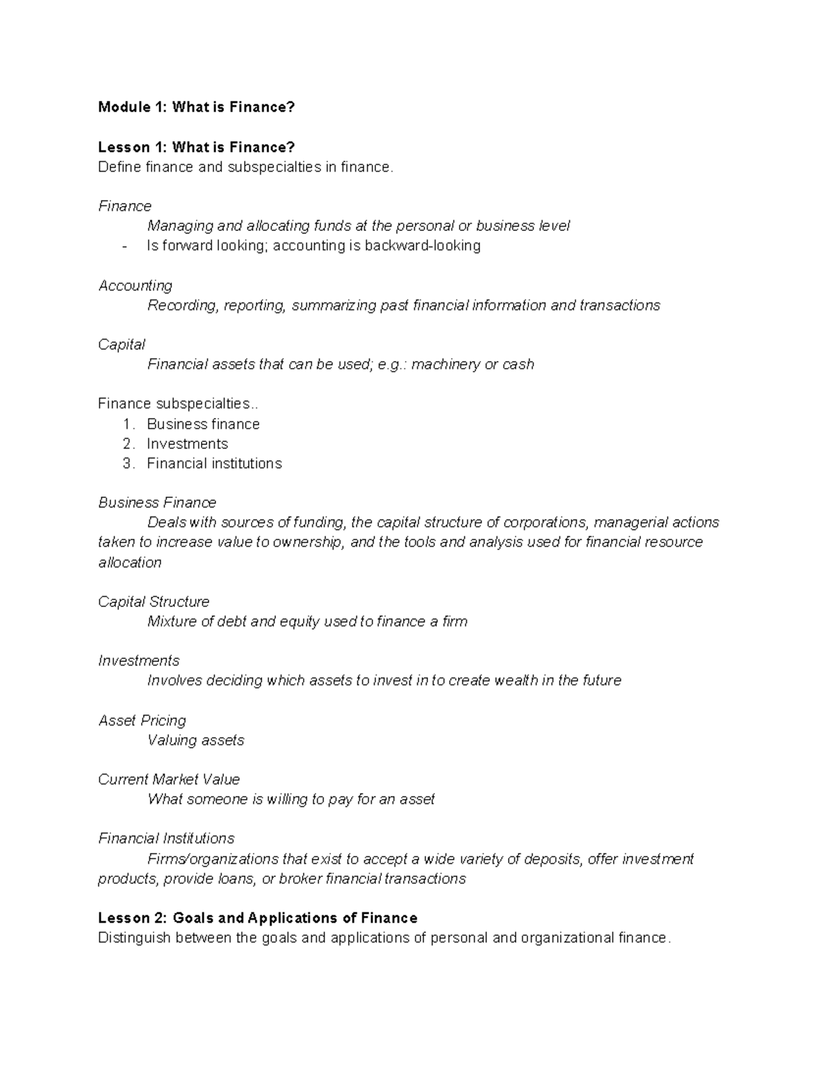 D076 - Finance Skills for Managers: Comprehensive Module Notes - Studocu