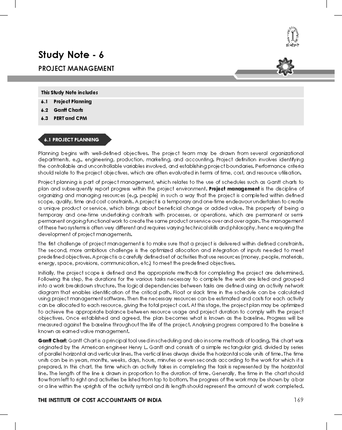 CPM PERT Gantt Chart Study Notes 2025: Project Management Essentials ...