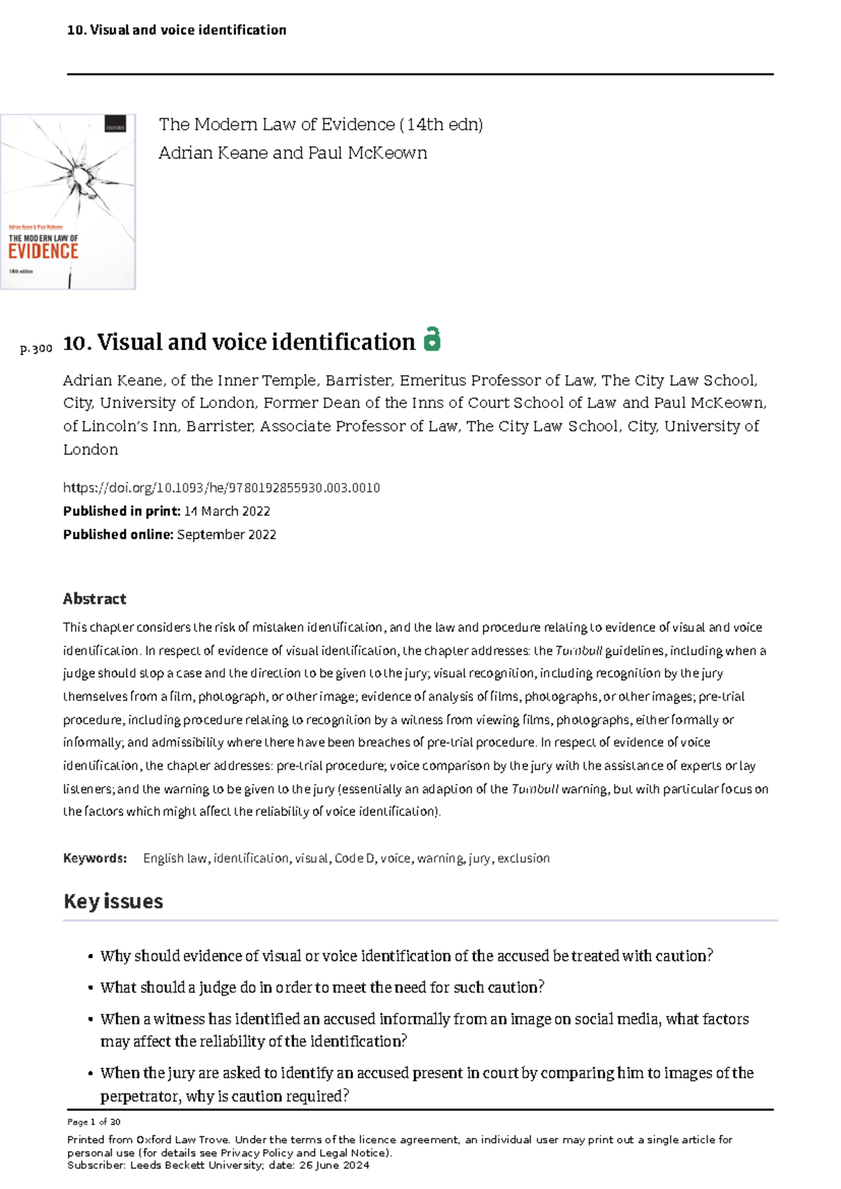 Chapter 10: Exploring Visual and Voice Identification in Law (Law 101 ...