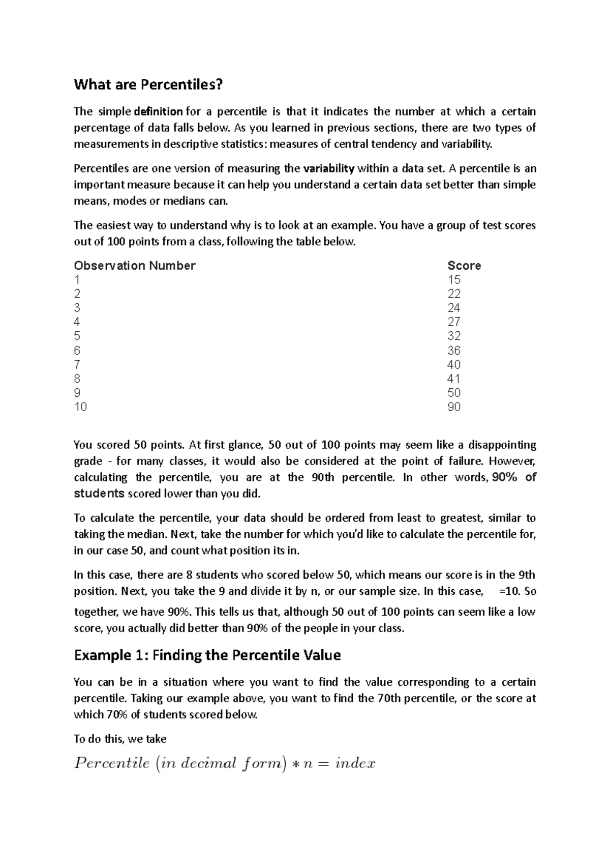 MATH - This is none of your business. - What are Percentiles? The ...