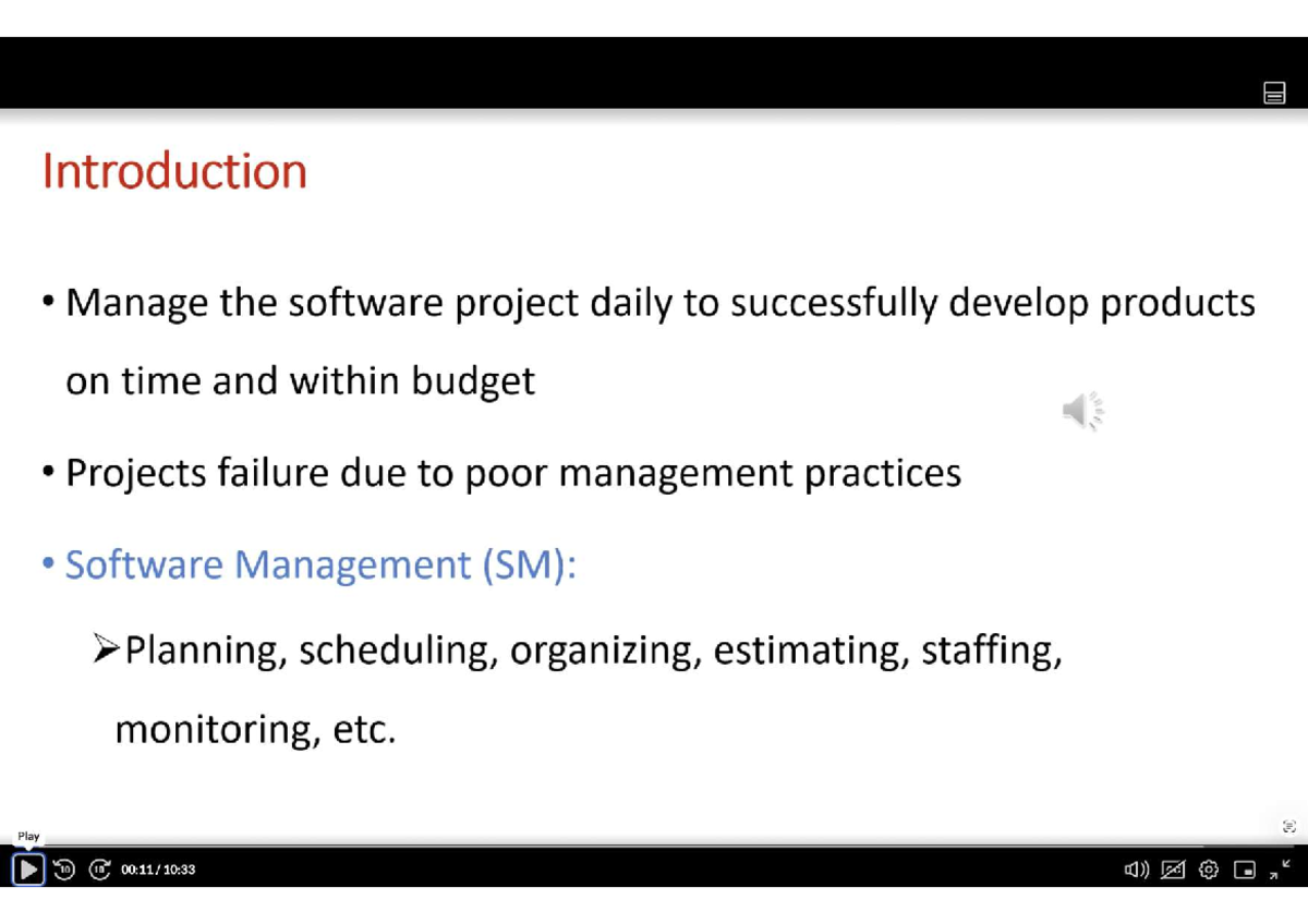 CS340 Software Management: Project Planning and Risk Assessment Notes ...