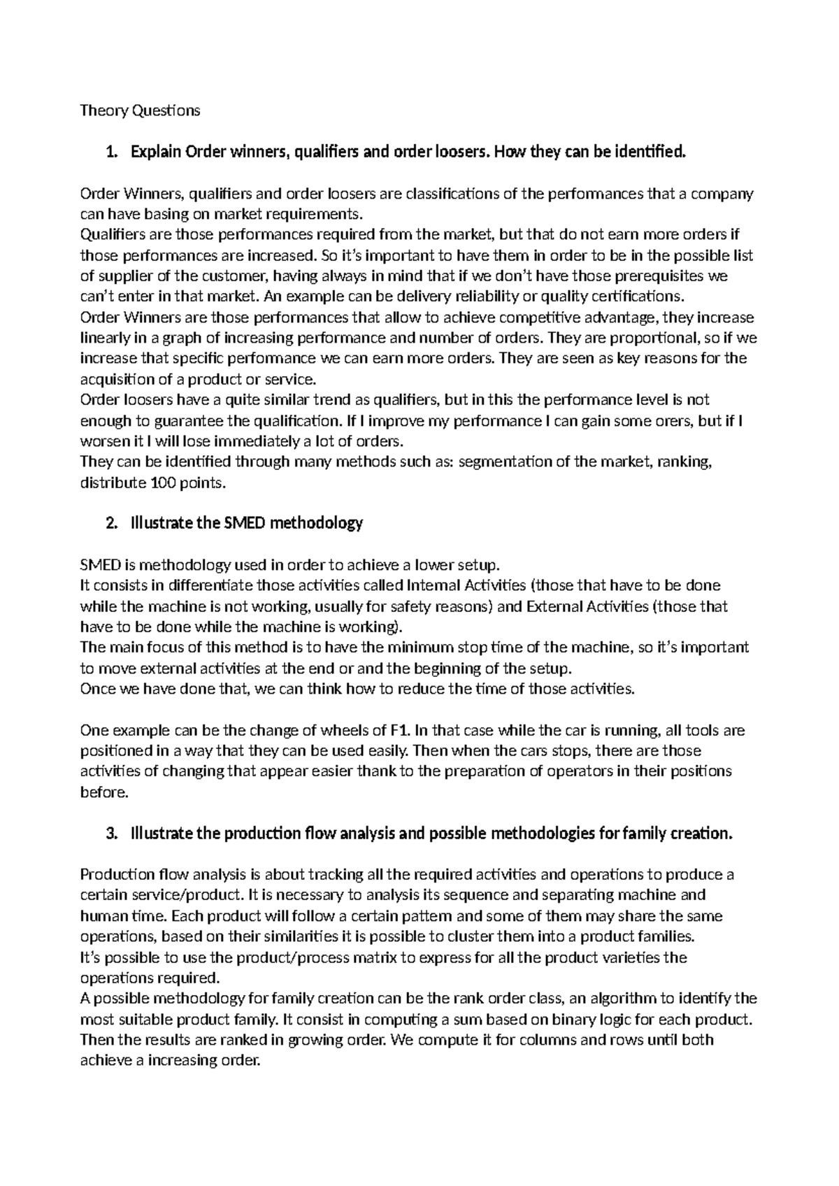 Theory Questions on Operations Management - Key Concepts Explained ...