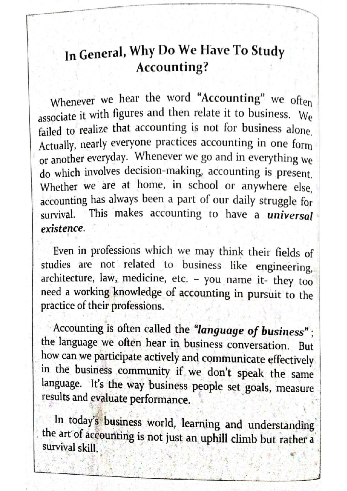 FAR - Understanding the Importance of Accounting in Daily Life - Studocu