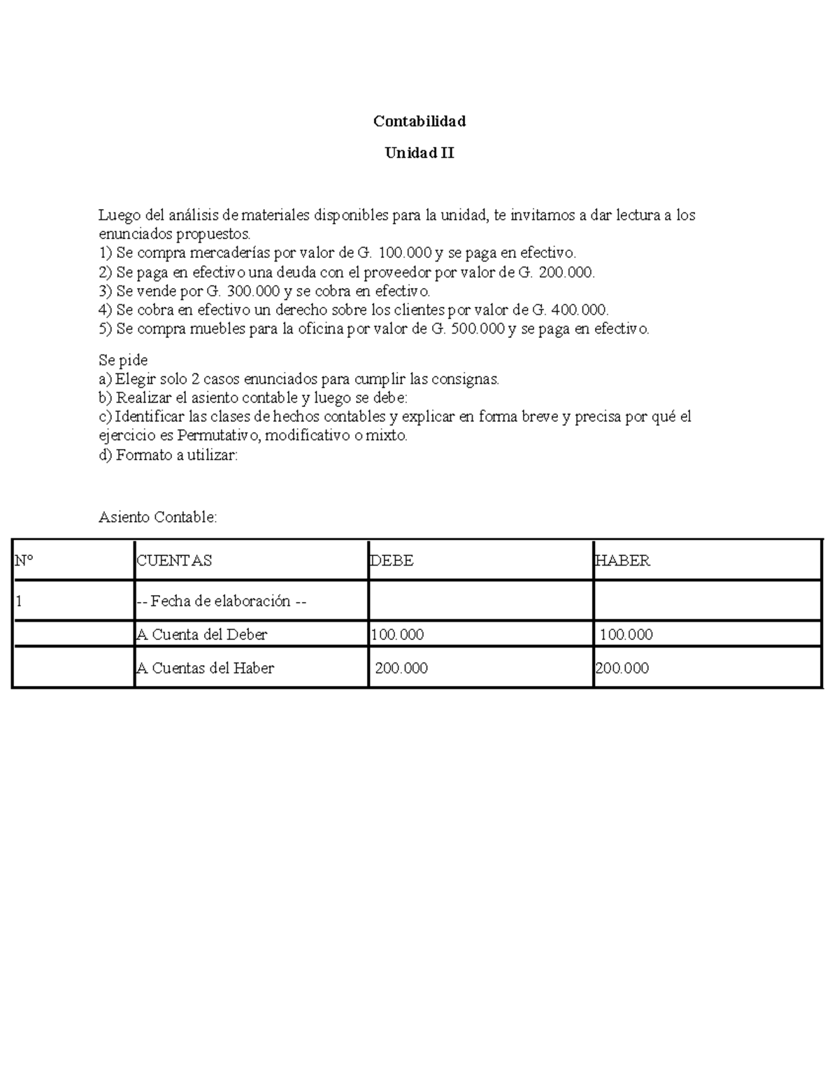Debe y haber - esta es una tarea de contabilidad del modulo 2 ...