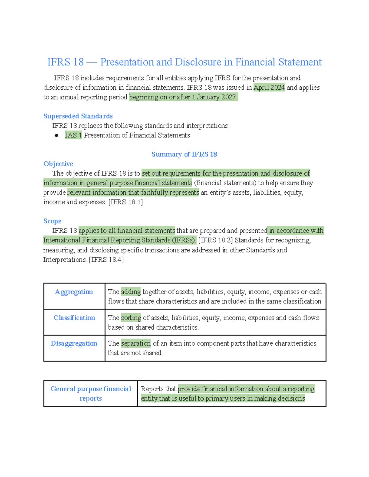 IFRS 18 Presentation & Disclosure in Financial Statements: Key Insights ...