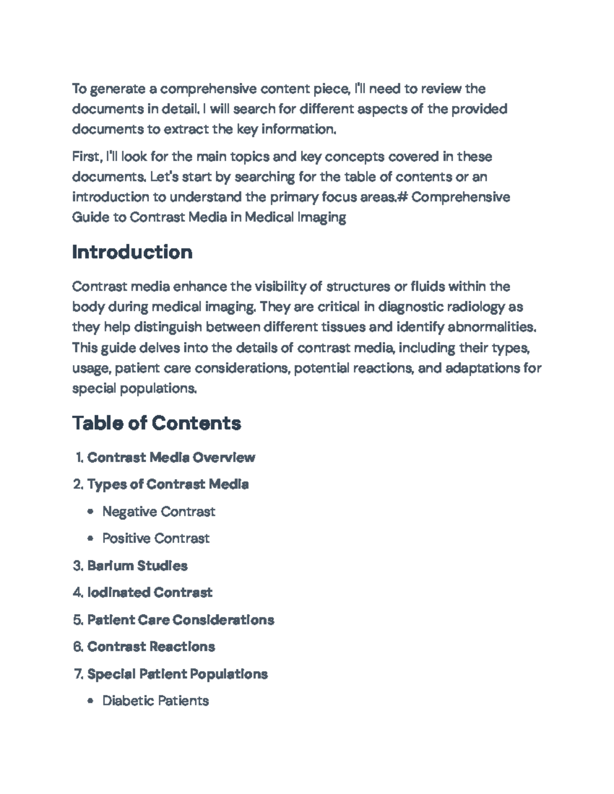 Comprehensive Guide to Contrast Media in Medical Imaging - To generate ...