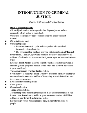 Introduction TO Criminal Justice System - CHAPTER I INTRODUCTION TO ...