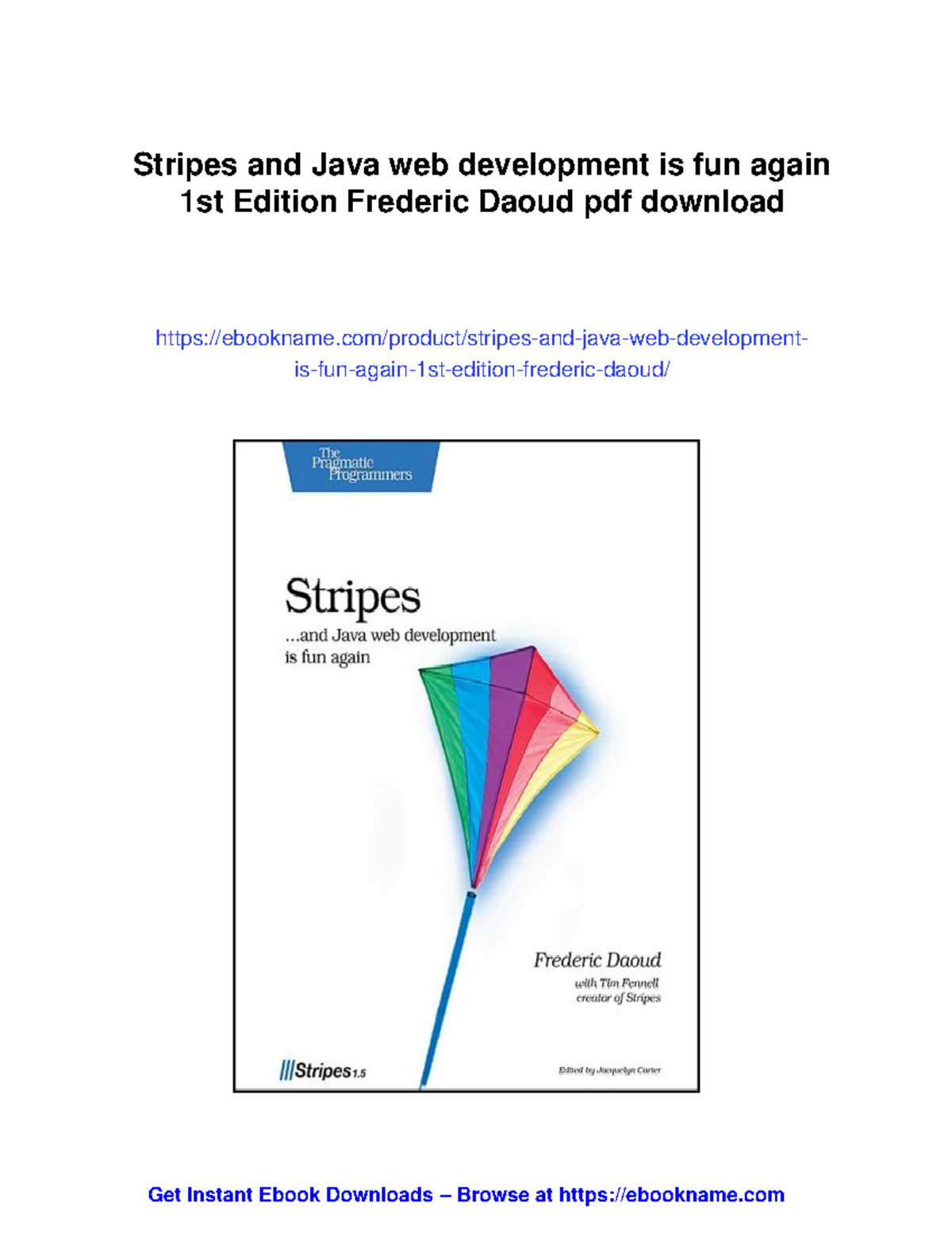 Stripes Framework: A Fun Guide to Java Web Development (1st Ed) - Studocu