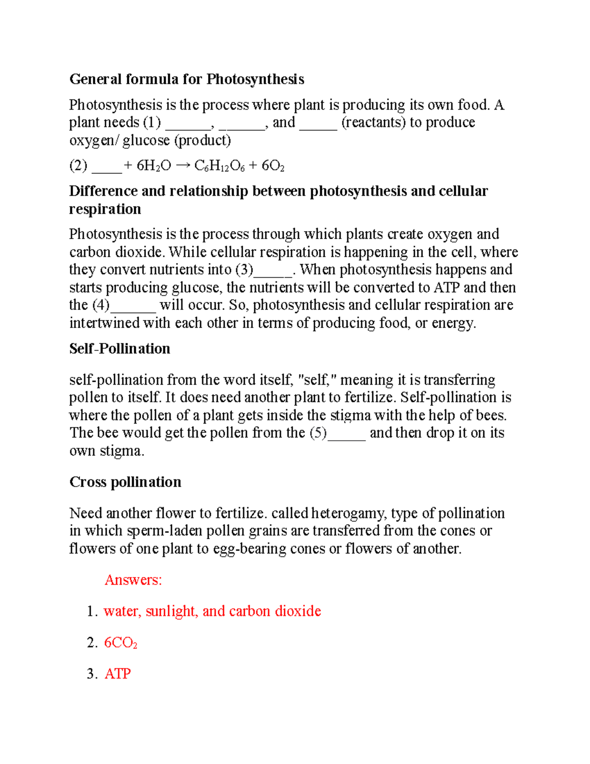 Earth and life science - Lecture notes 1 - General formula for ...
