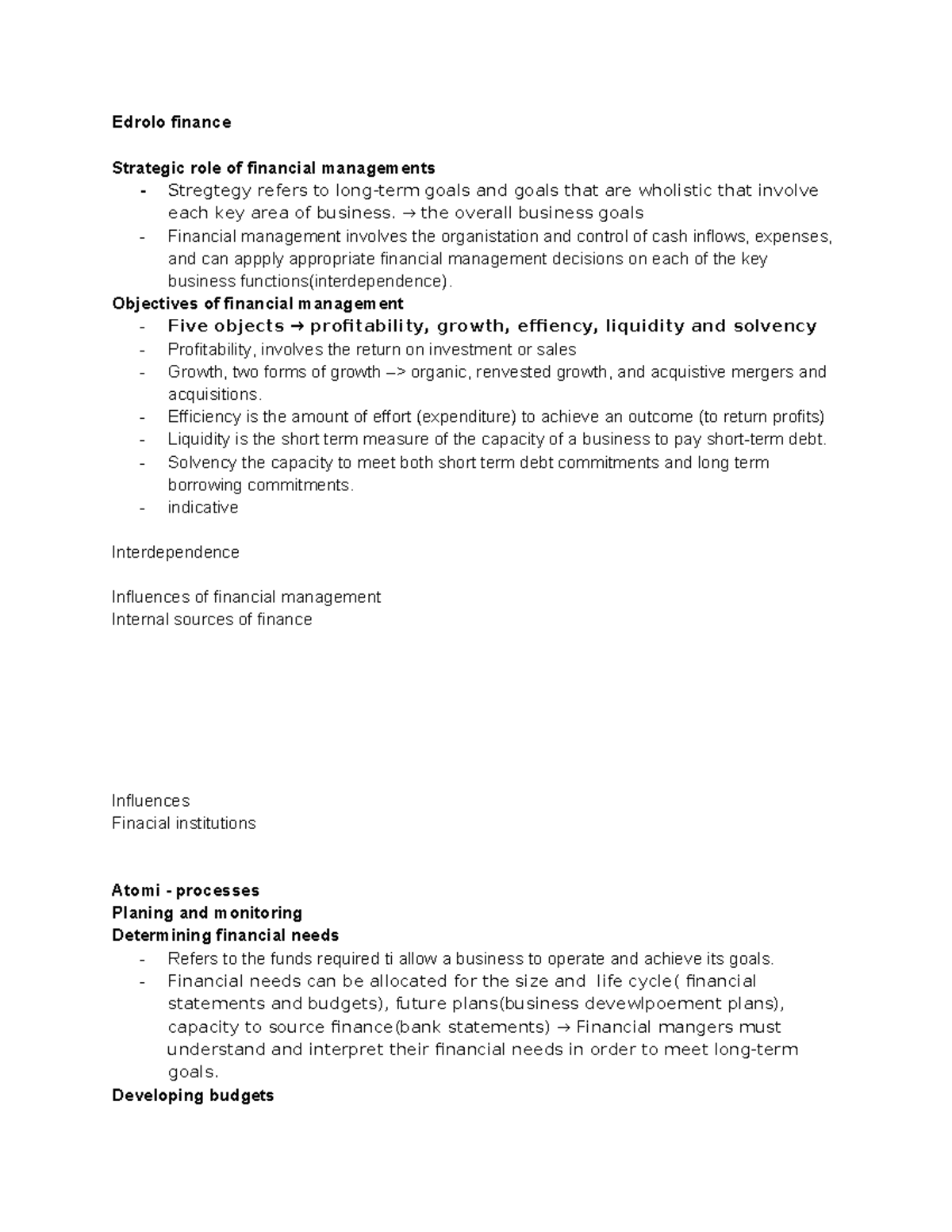 Business Study Notes - Finance: Strategic Role of Financial Management ...