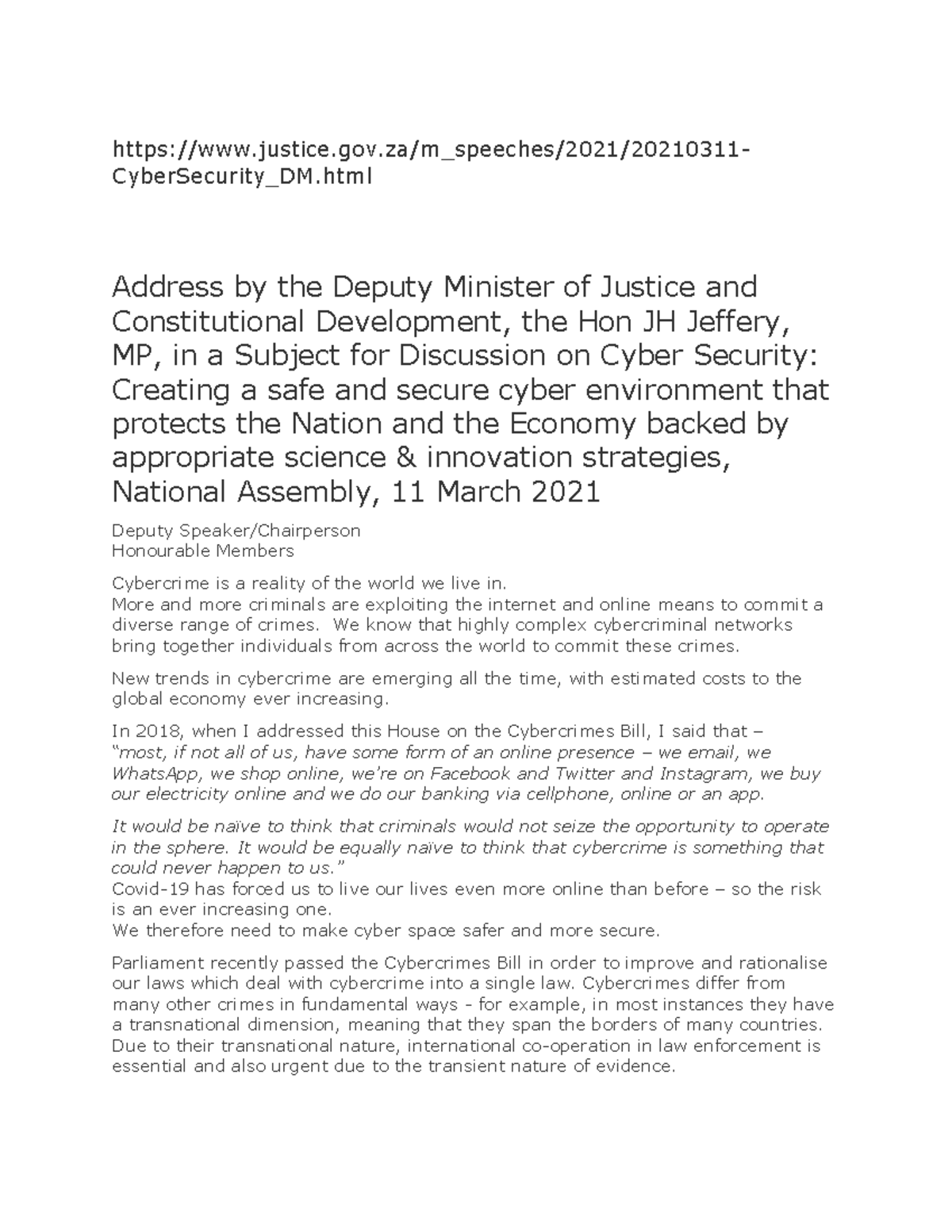 Creating a Safe Cyber Environment: Addressing Cybercrime Challenges ...