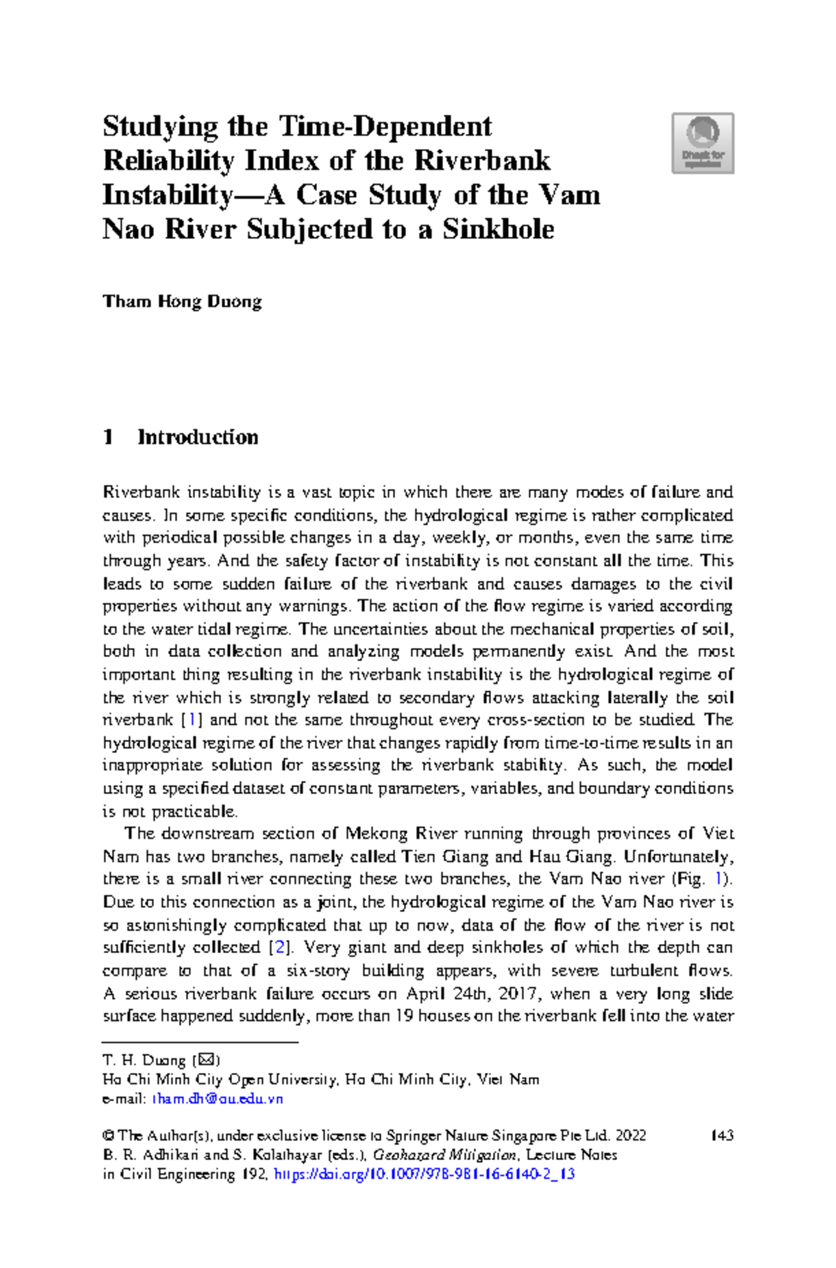 Reliability Index Analysis of Vam Nao Riverbank Instability Case Study ...