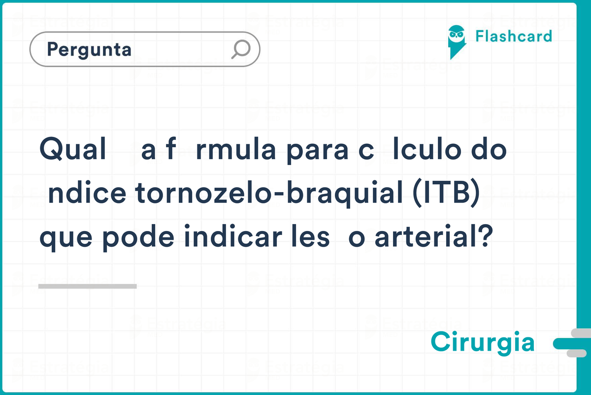 Cálculo do Índice ITB e Diagnóstico em Trauma Vascular - Cirurgia - Studocu