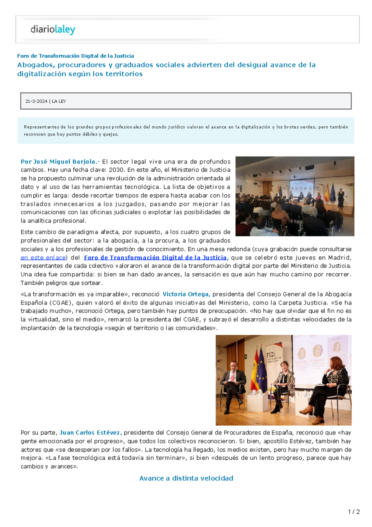 Foro de Transformación Digital de la Justicia: Avances y Desafíos - Studocu