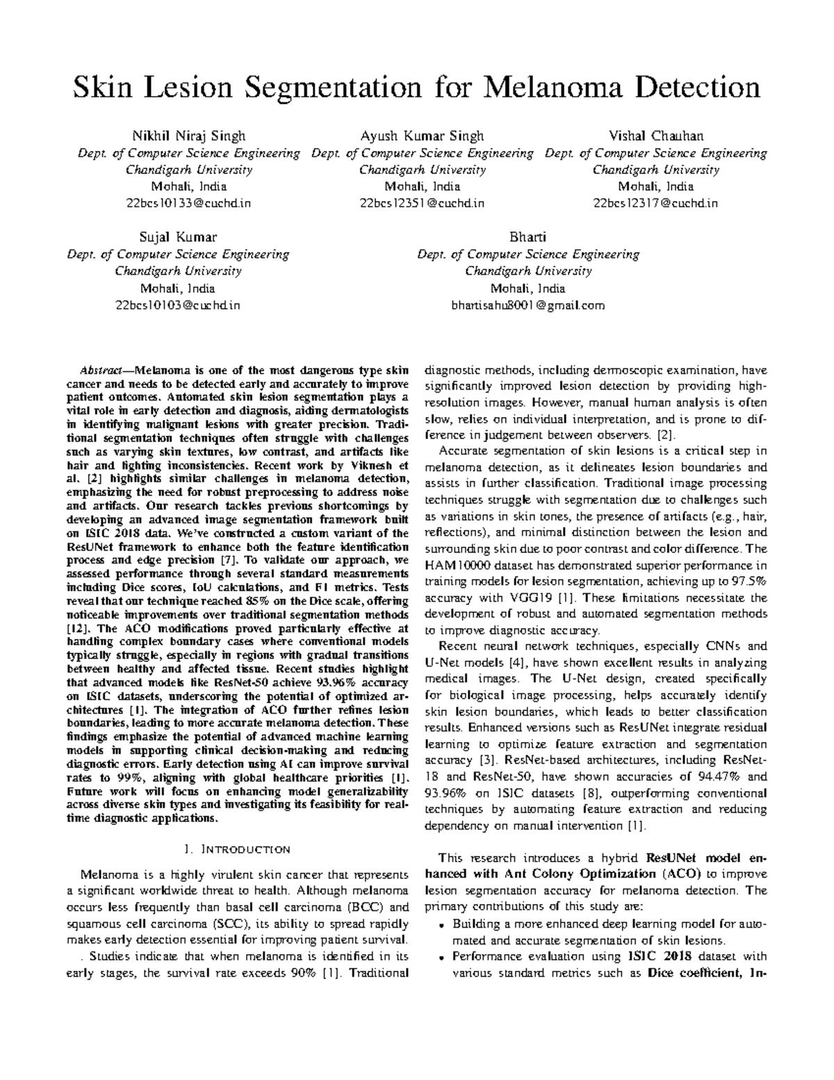 Skin Lesion Segmentation for Melanoma Detection: A Deep Learning ...