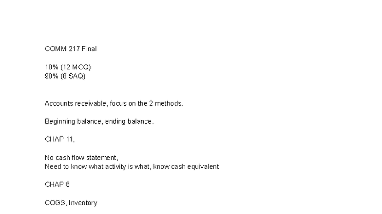 COMM 217 Final Exam Study Guide: Key Topics & Concepts - Studocu