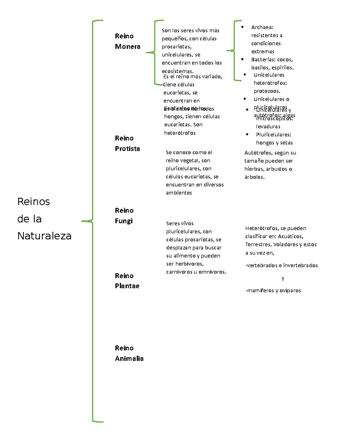 Cuadro Sinóptico de los Reinos de la Naturaleza: Archaea y Más - Studocu