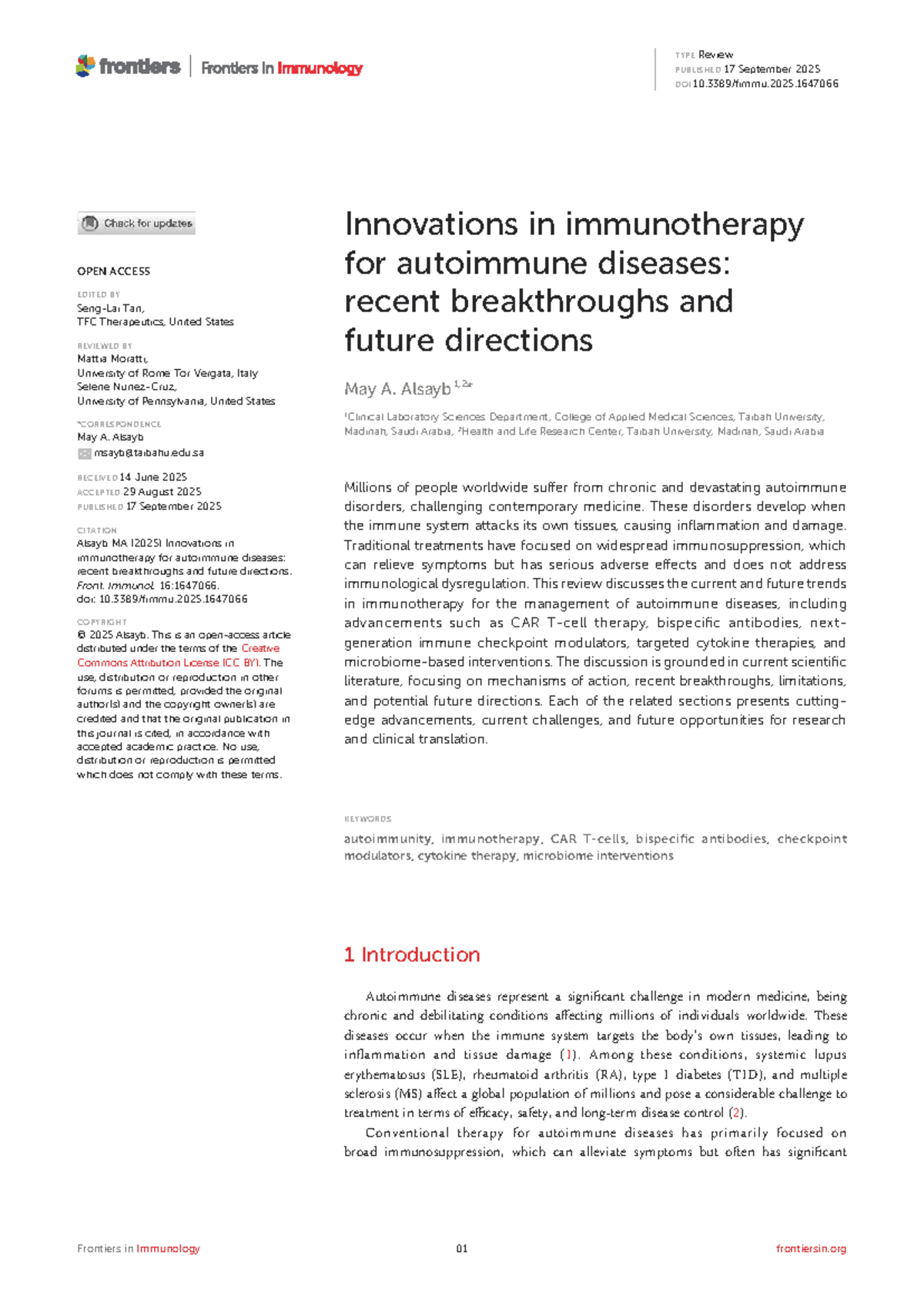 Innovations in Immunotherapy for Autoimmune Diseases: Recent Advances ...