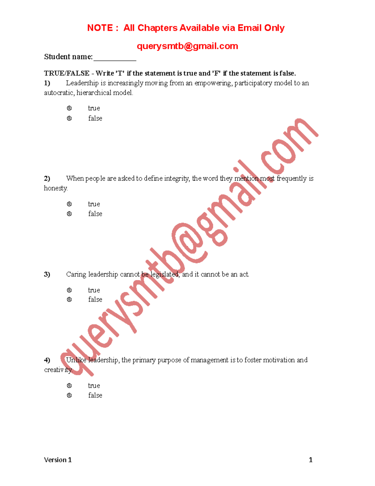 Solutions and Test Bank for The Art of Leadership 7th Ed. - Studocu