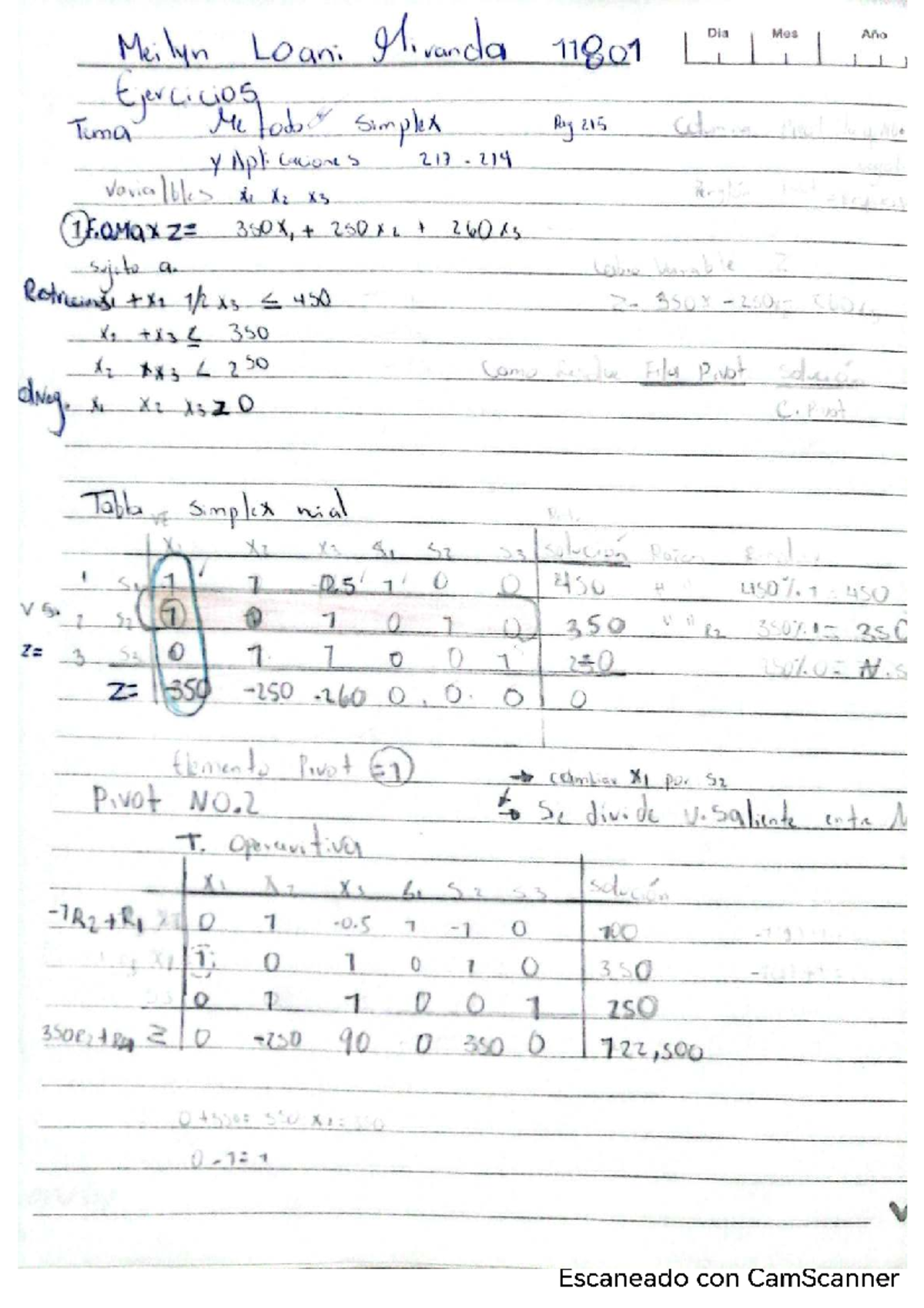 Tarea 3 Métodos 2 - Ejercicios de Programación Lineal y Simplex - Studocu