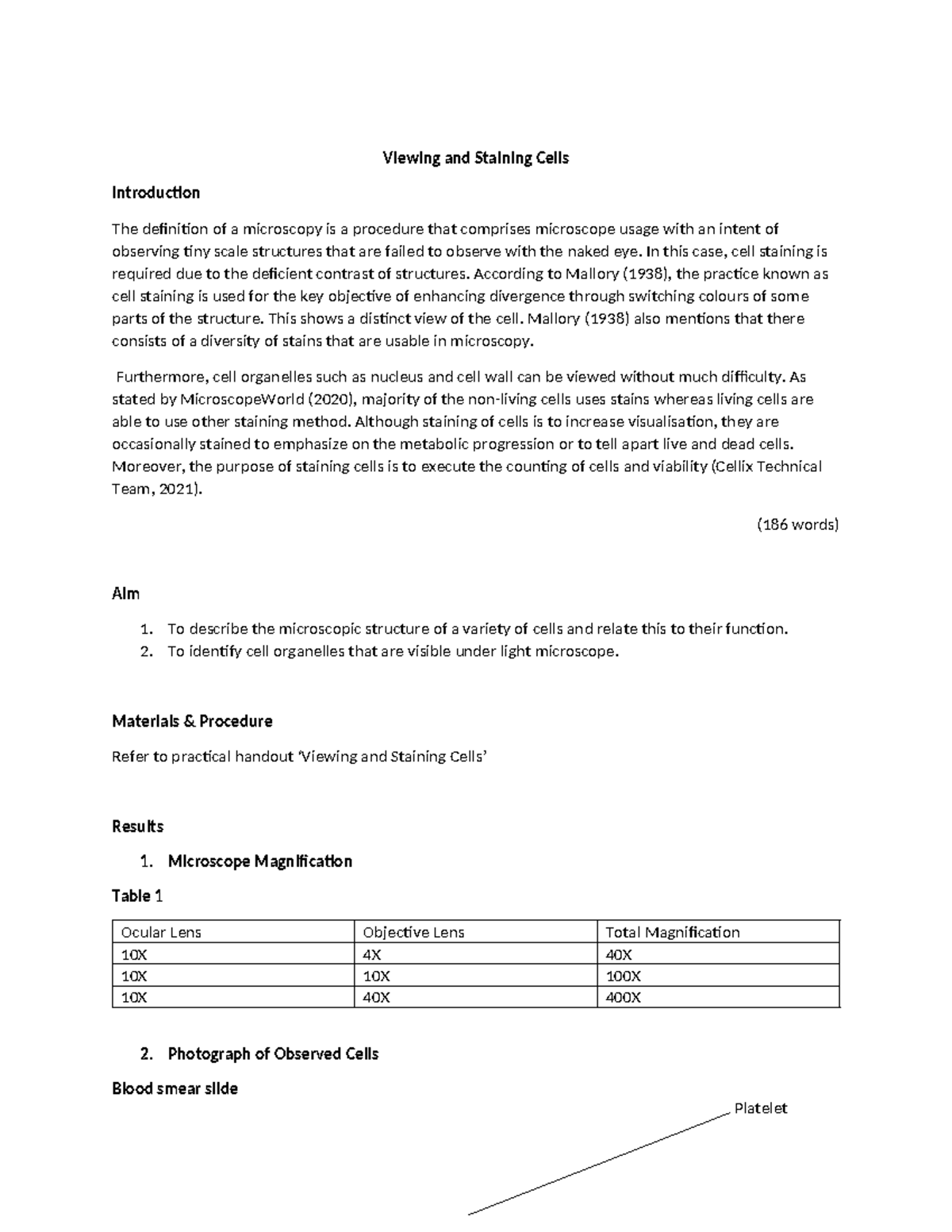 Cell Report: Microscopy and Staining Techniques for Cell Observation ...