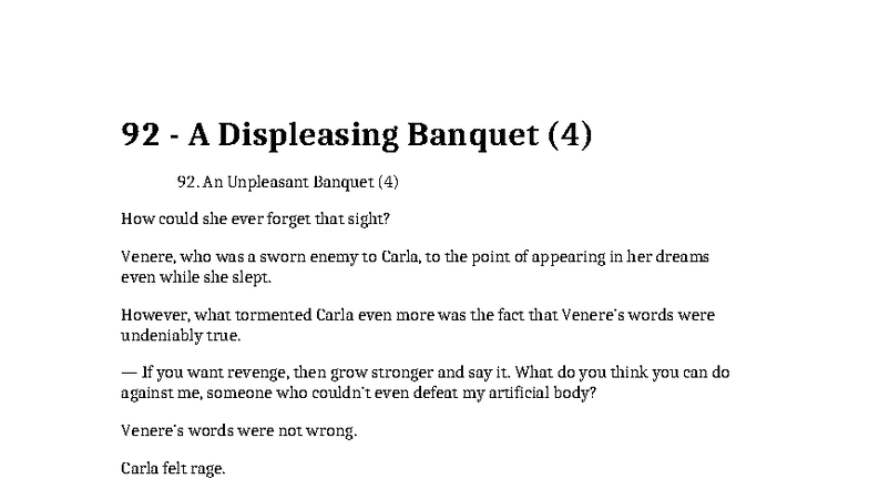 92 A Displeasing Banquet (4) - Carla's Struggle for Power and Identity ...