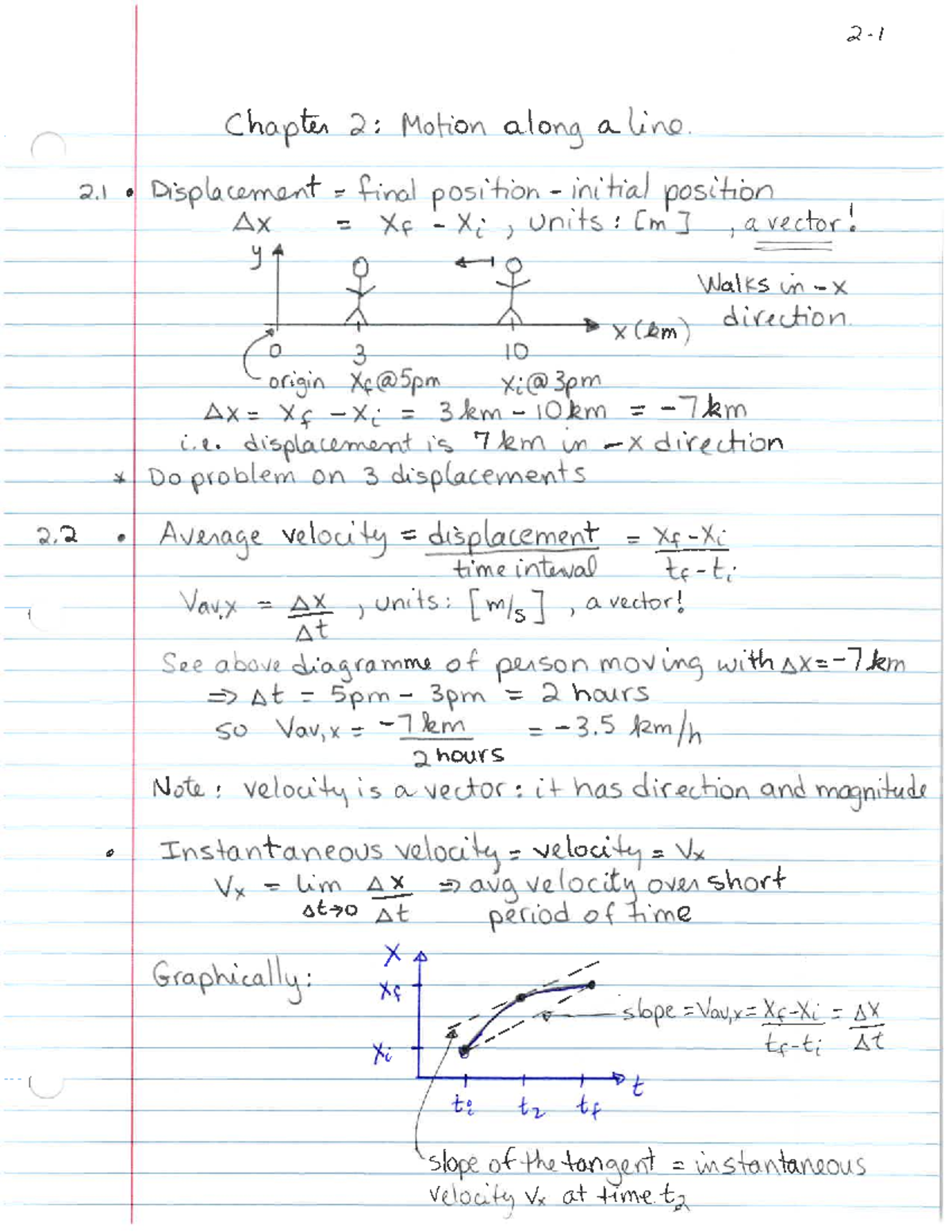 Lecture 2: Motion Along a Line - Chapter 2 Overview - Studocu
