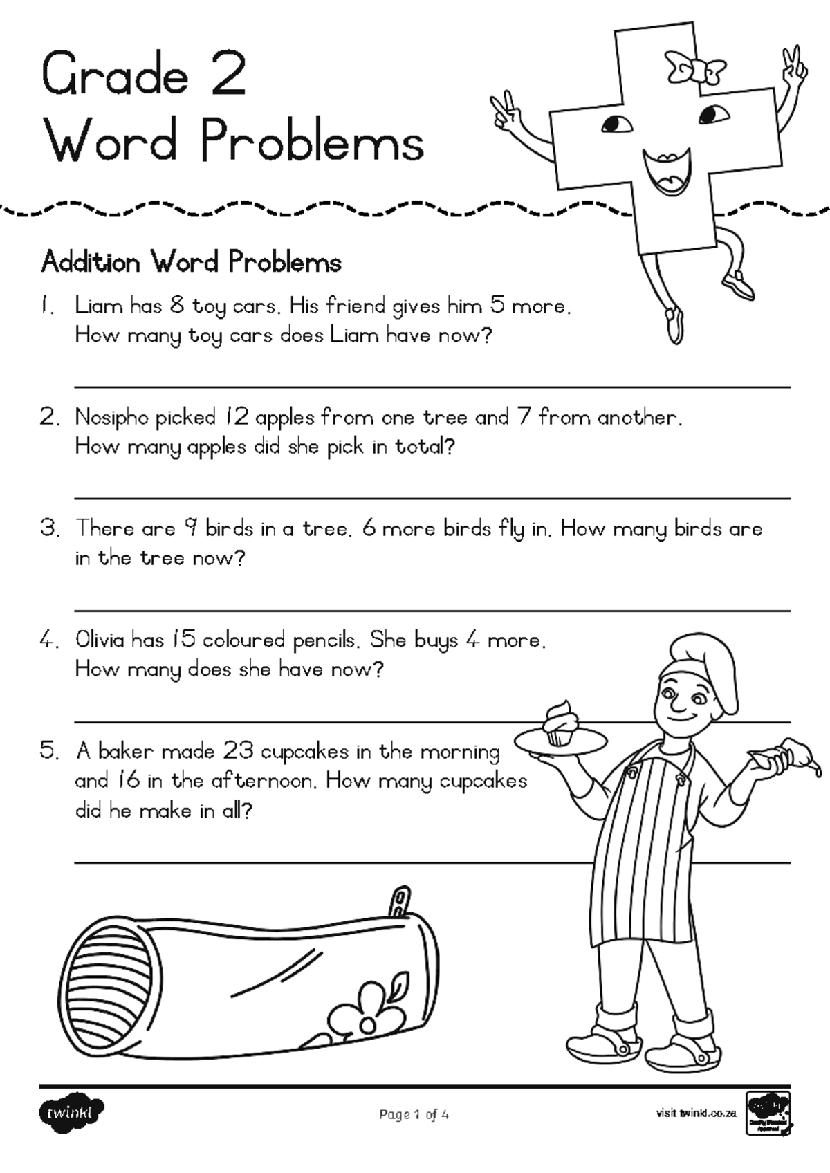 Grade 2 Math Word Problems Activity Sheet (Za-m-1744188644) - Studocu