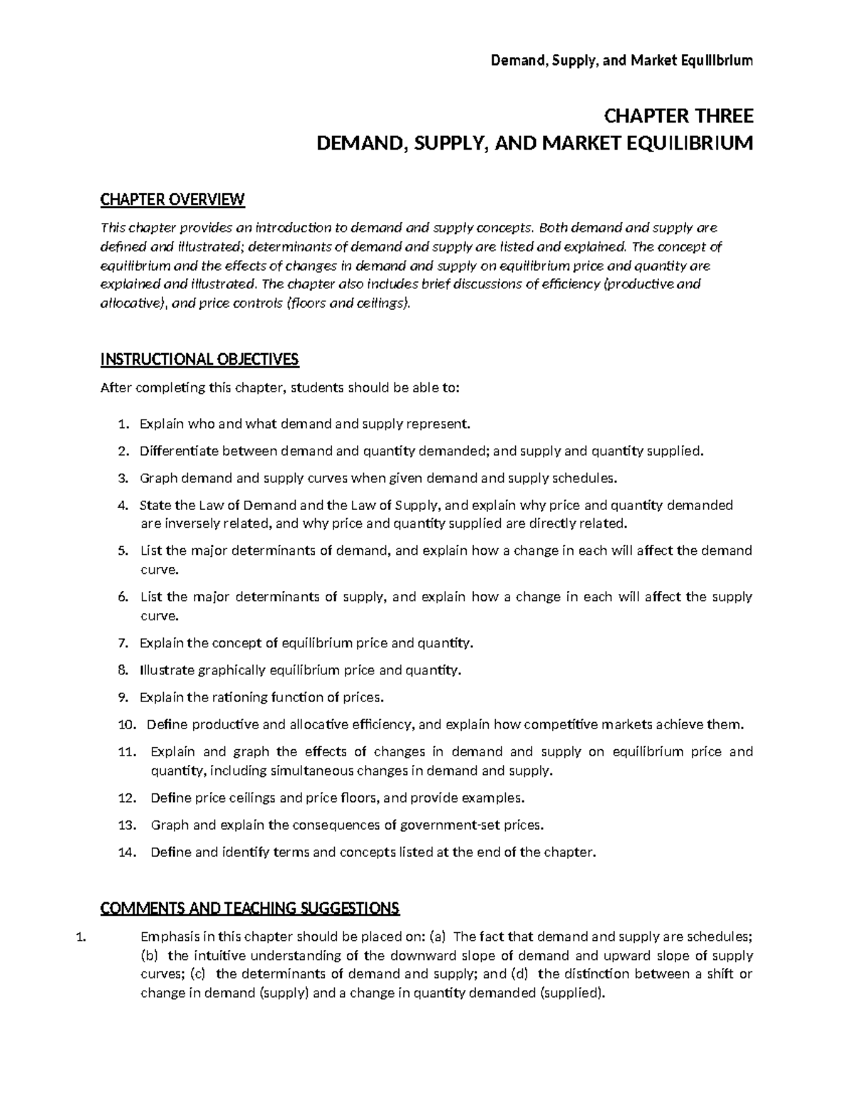 Demand, Supply, and Market Equilibrium: Chapter 3 Overview and Insights ...