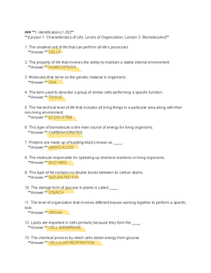 BIO 101 Lecture 1 - Personal notes - BIO Sir Melvin Daño FUNDAMENTALS ...