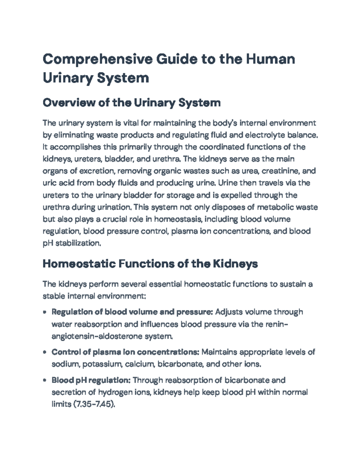 Comprehensive Overview of the Anatomy & Physiology of the Urinary ...