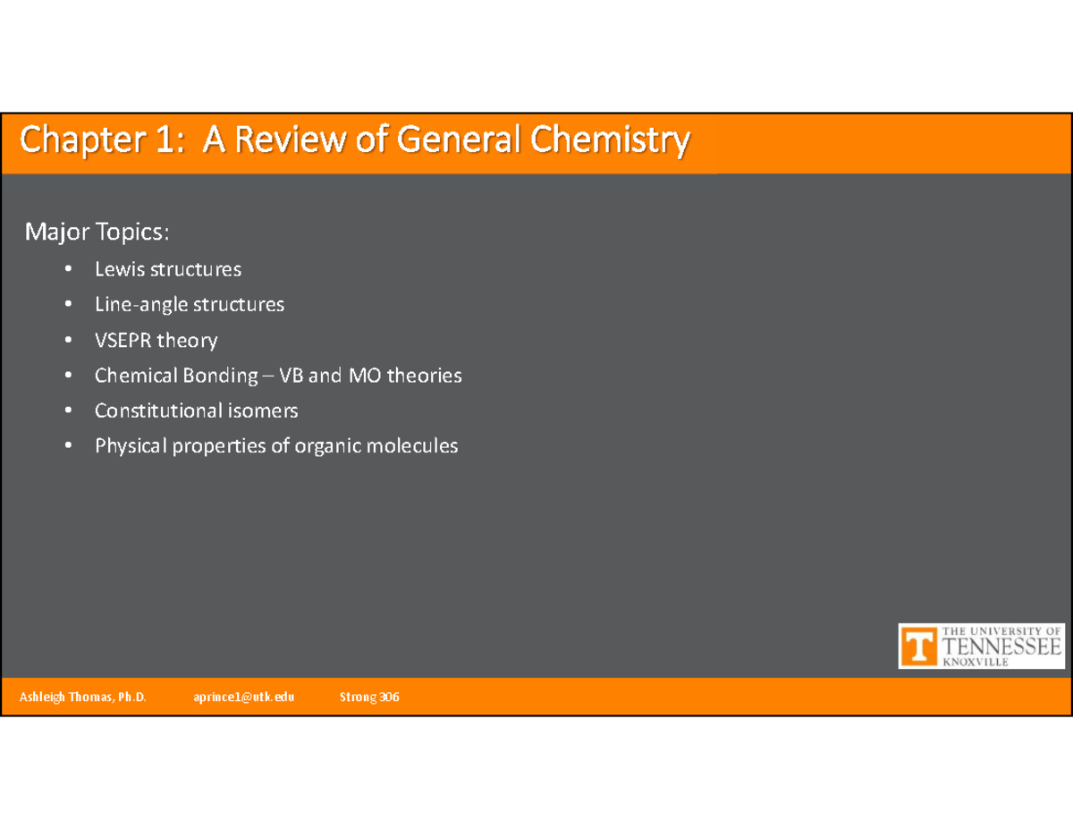 Chapter 1: A Review of General Chemistry - Studocu