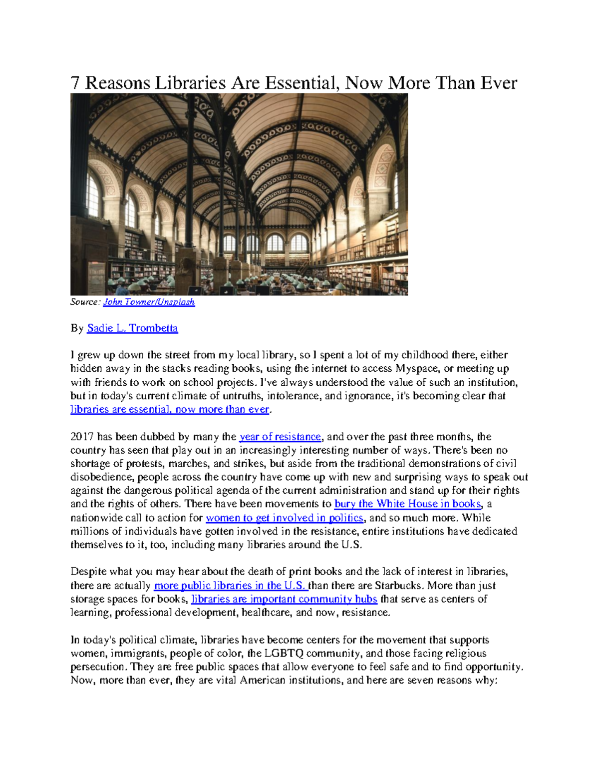 7 Reasons Why Libraries Are Vital in Today's Society - Studocu