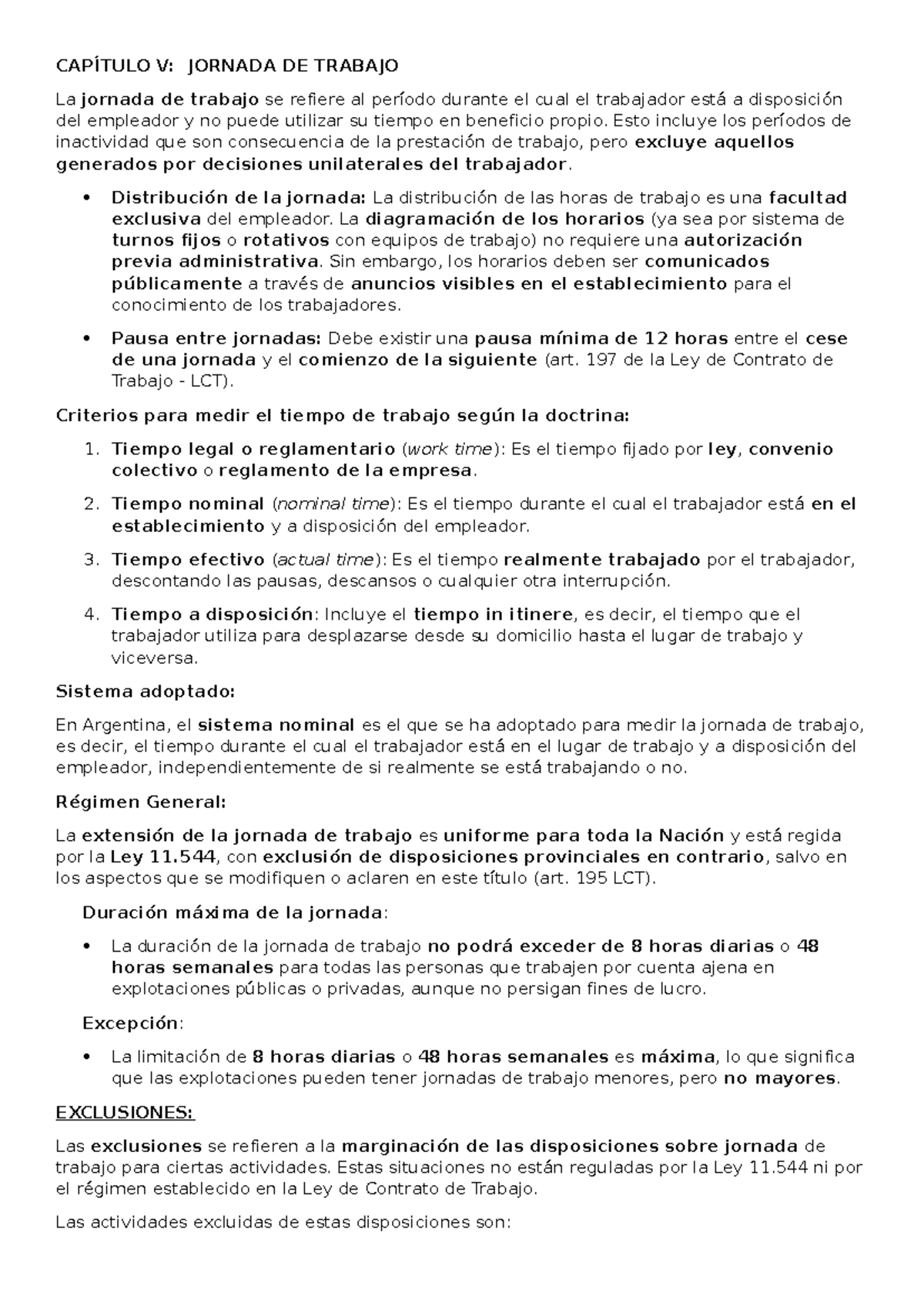 Unidad 5: Jornada de Trabajo en Derecho Laboral y Previsional - Studocu