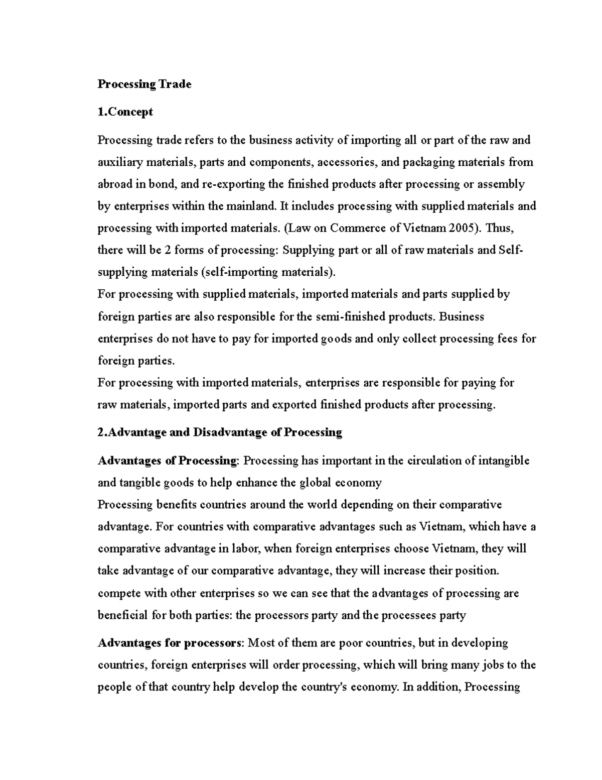 Processing Trade international - Processing Trade 1 Processing trade ...