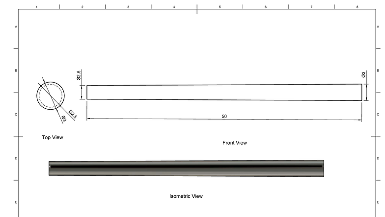 Taper Pin Drawing v1 - Machine Drawing - A 12 3 4 5 6 7 1 2 3 4 5 6 7 8 ...