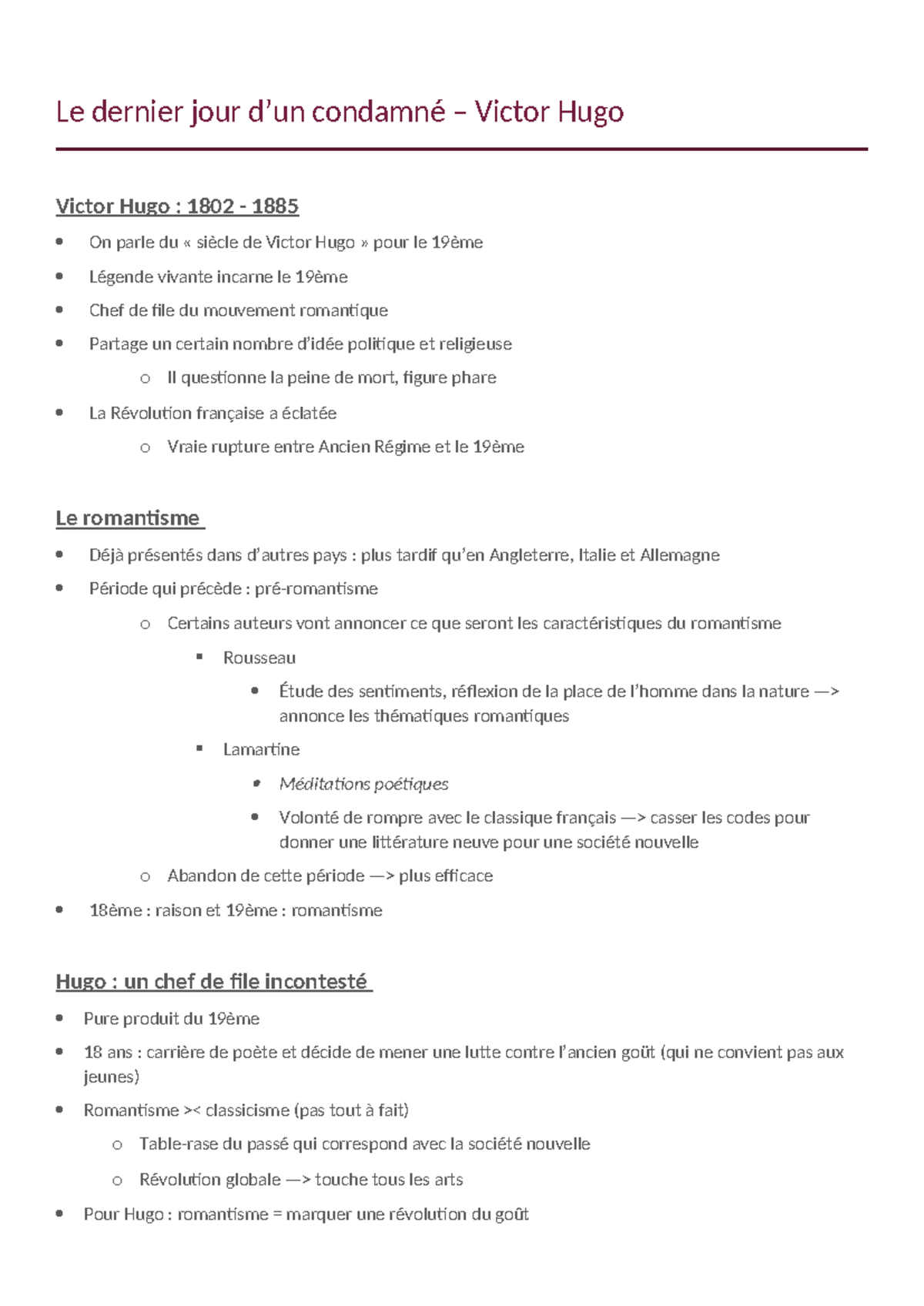Étude sur Victor Hugo et la peine de mort dans "Le dernier jour d’un ...