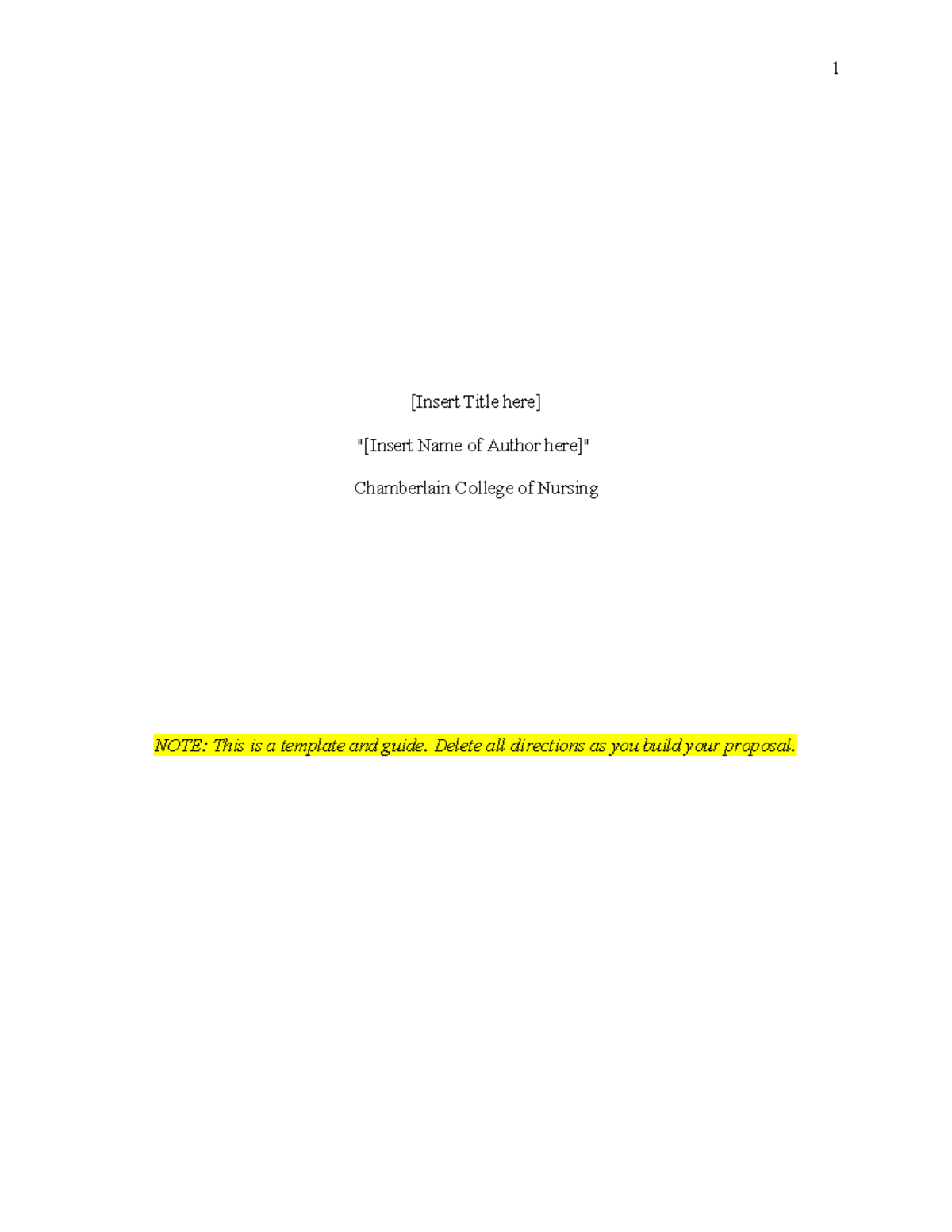 MSN AT Project Template: Comprehensive Guide for Nursing Proposals ...