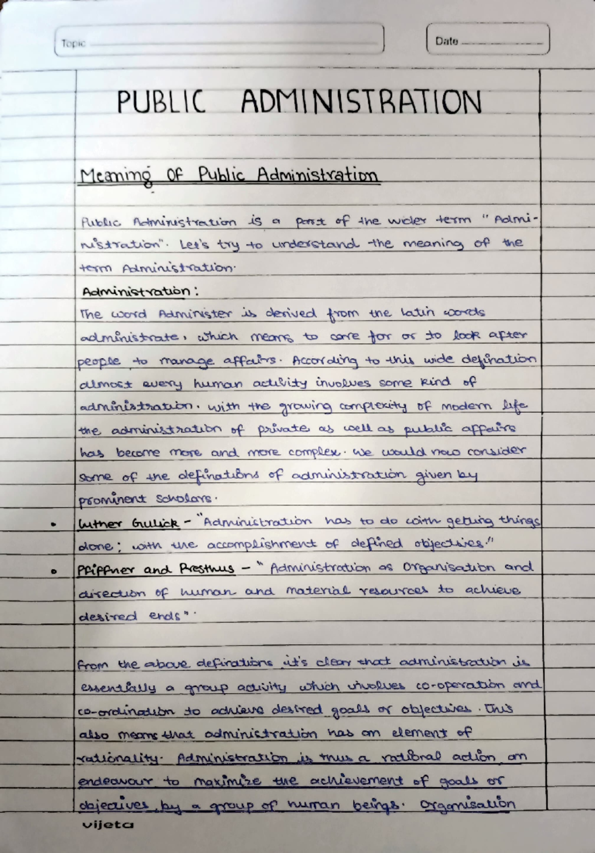 Public administration as a discipline- assignment - Topic PUBLIC ...