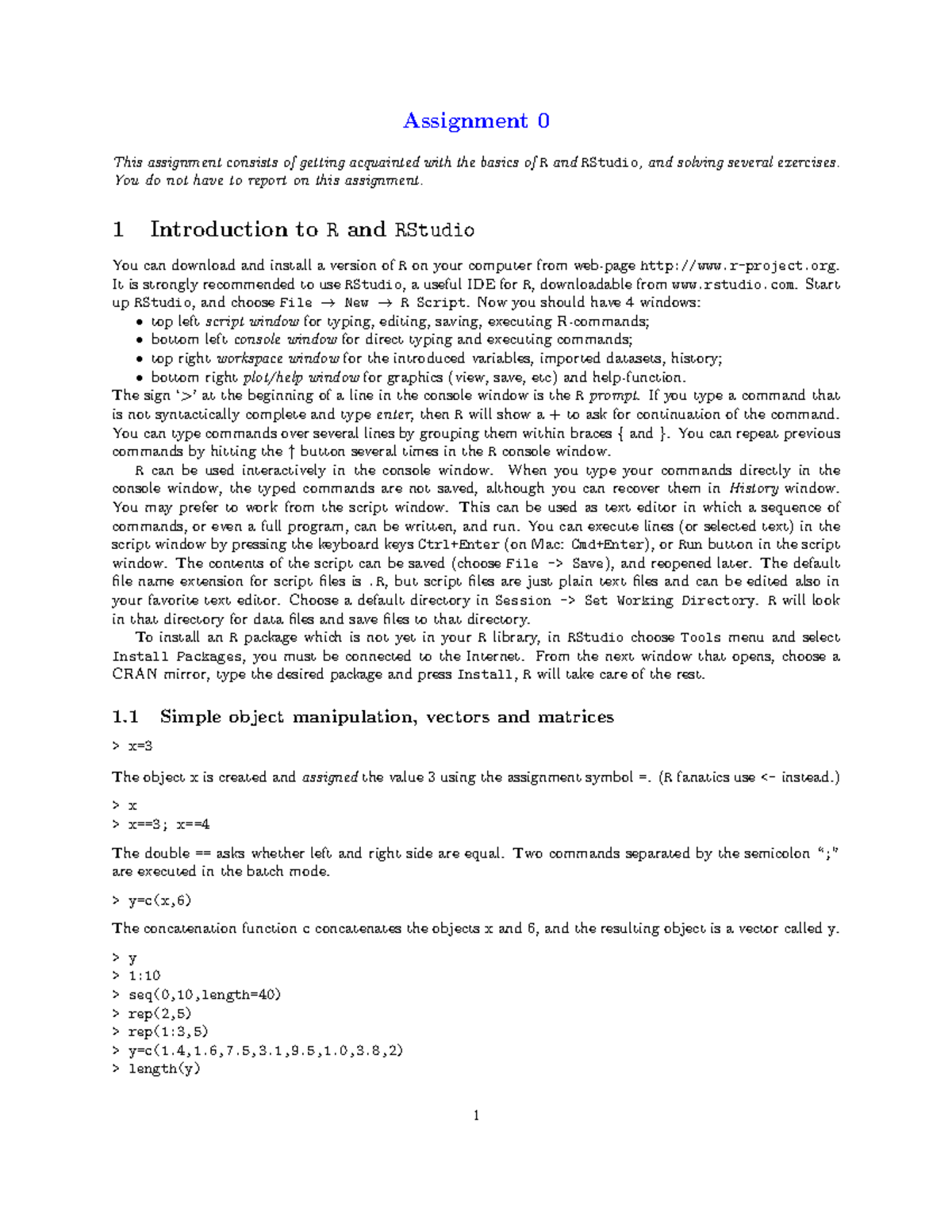 R and RStudio: Basics, Operations, and Introductory Exercises ...