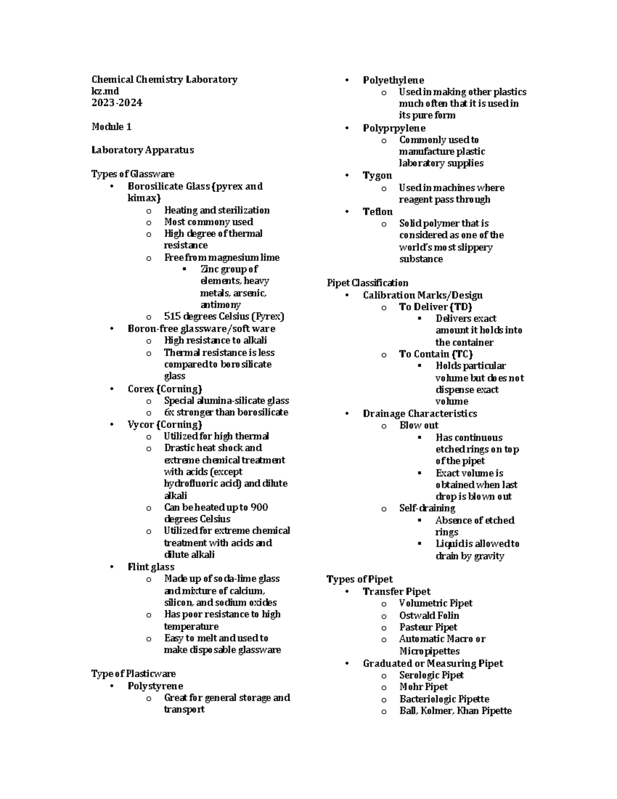 CC LEC - Clinical Chemistry notes - Chemical Chemistry Laboratory kz ...