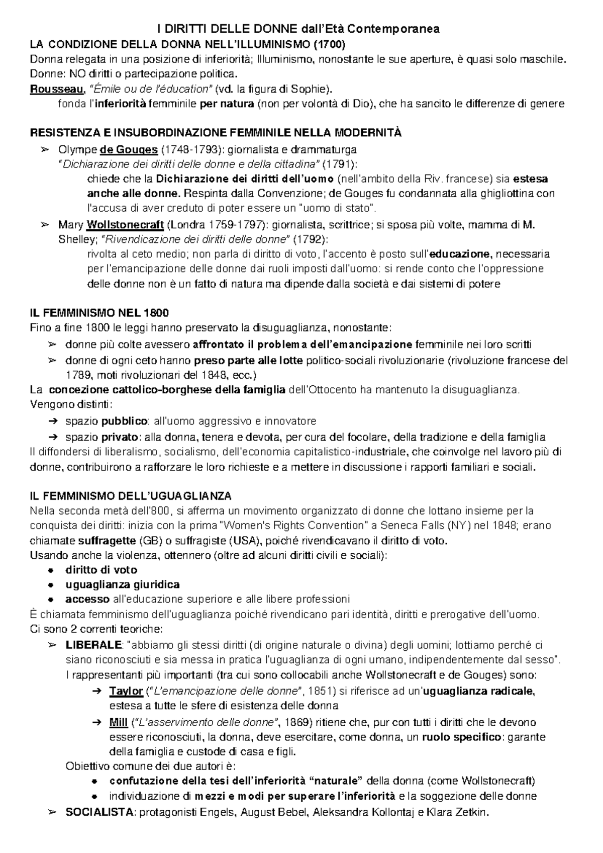 I diritti delle donne - Storia e sviluppo del femminismo in Italia ...