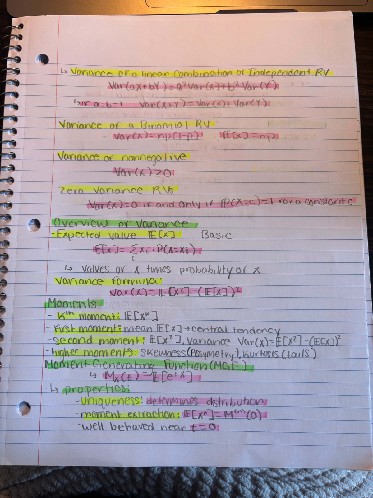 ABC123 - Comprehensive Study Guide on Variance and Moments for Final ...