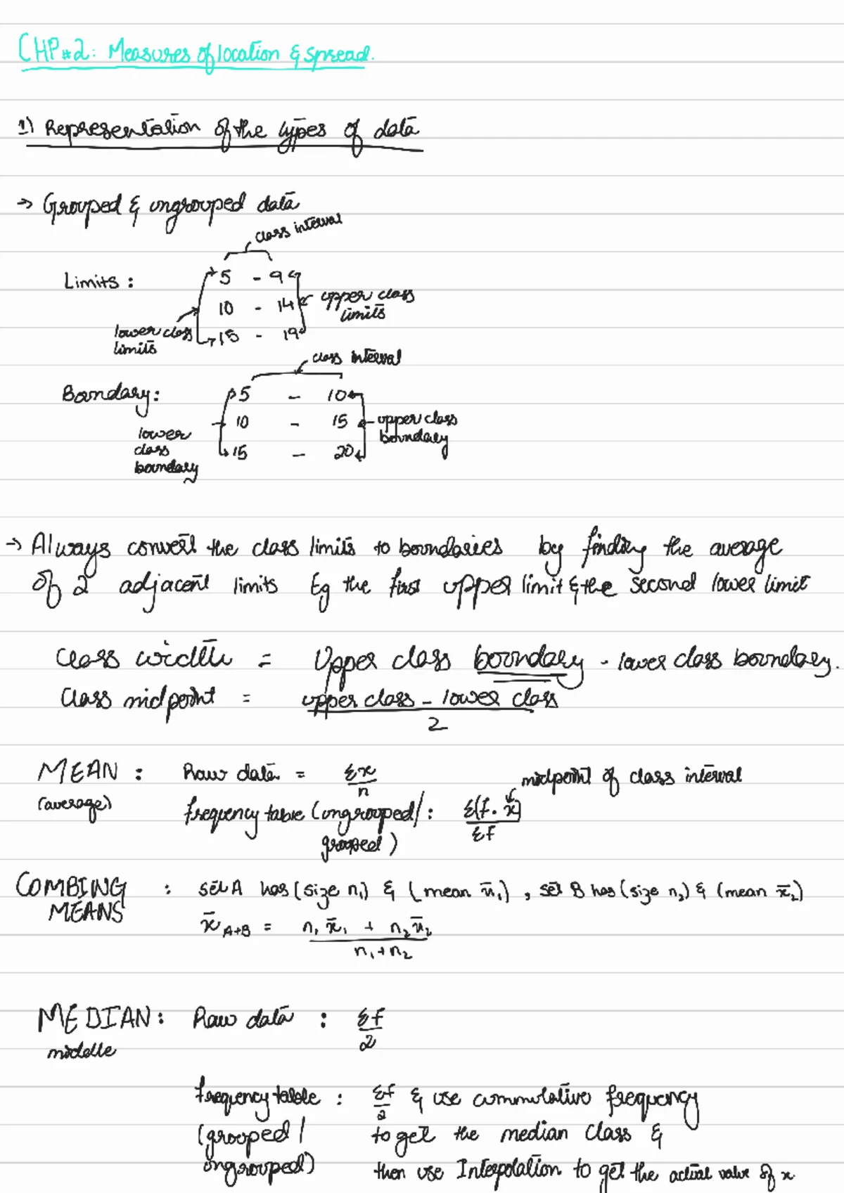 Math 101: Comprehensive Notes on Measures of Location and Spread - Studocu
