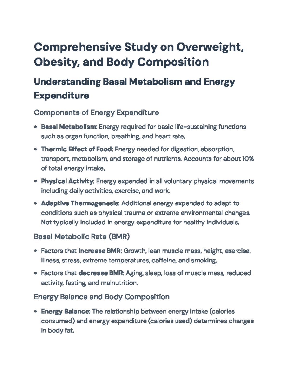Comprehensive Overview of Health Risks and Management of Obesity ...